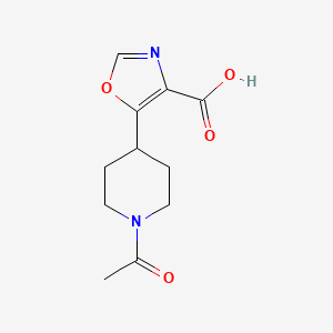 molecular formula C11H14N2O4 B2793695 5-(1-Acetylpiperidin-4-yl)-1,3-oxazole-4-carboxylic acid CAS No. 2353921-42-1