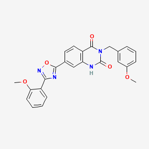 molecular formula C25H20N4O5 B2793700 3-(3-methoxybenzyl)-7-(3-(2-methoxyphenyl)-1,2,4-oxadiazol-5-yl)quinazoline-2,4(1H,3H)-dione CAS No. 1358056-49-1