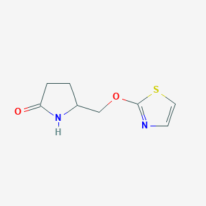 molecular formula C8H10N2O2S B2793712 5-[(1,3-Thiazol-2-yloxy)methyl]pyrrolidin-2-one CAS No. 2195881-08-2