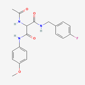 molecular formula C19H20FN3O4 B2793719 2-(acetylamino)-N~1~-(4-fluorobenzyl)-N~3~-(4-methoxyphenyl)malonamide CAS No. 551921-07-4