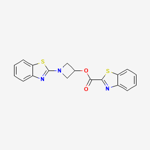 molecular formula C18H13N3O2S2 B2793722 1-(Benzo[d]thiazol-2-yl)azetidin-3-yl benzo[d]thiazole-2-carboxylate CAS No. 1396863-56-1