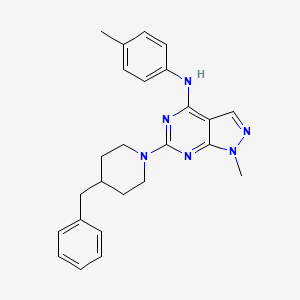 molecular formula C25H28N6 B2793724 6-(4-benzylpiperidin-1-yl)-1-methyl-N-(4-methylphenyl)-1H-pyrazolo[3,4-d]pyrimidin-4-amine CAS No. 878065-33-9