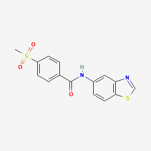 molecular formula C15H12N2O3S2 B2793725 N-(benzo[d]thiazol-5-yl)-4-(methylsulfonyl)benzamide CAS No. 941966-40-1