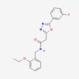 molecular formula C19H18FN3O3 B2793727 N-(2-ethoxybenzyl)-2-(5-(3-fluorophenyl)-1,3,4-oxadiazol-2-yl)acetamide CAS No. 1286722-26-6