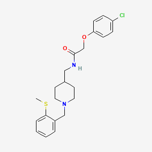 molecular formula C22H27ClN2O2S B2793732 2-(4-氯苯氧基)-N-((1-(2-(甲硫基)苄基)哌啶-4-基)甲基)乙酰胺 CAS No. 1234870-35-9