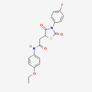 molecular formula C19H17FN2O4S B2793733 N-(4-ethoxyphenyl)-2-[3-(4-fluorophenyl)-2,4-dioxo-1,3-thiazolidin-5-yl]acetamide CAS No. 924829-17-4