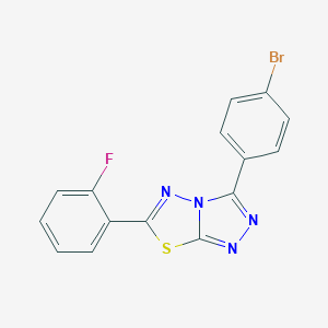 molecular formula C15H8BrFN4S B279375 3-(4-Bromophenyl)-6-(2-fluorophenyl)[1,2,4]triazolo[3,4-b][1,3,4]thiadiazole 