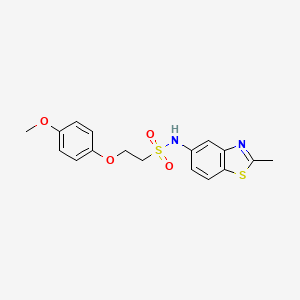 molecular formula C17H18N2O4S2 B2793755 2-(4-methoxyphenoxy)-N-(2-methylbenzo[d]thiazol-5-yl)ethanesulfonamide CAS No. 1351590-16-3