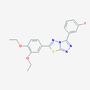 molecular formula C19H17FN4O2S B279376 6-(3,4-Diethoxyphenyl)-3-(3-fluorophenyl)[1,2,4]triazolo[3,4-b][1,3,4]thiadiazole 