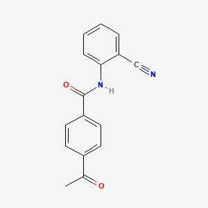 molecular formula C16H12N2O2 B2793760 4-乙酰基-N-(2-氰基苯基)苯甲酰胺 CAS No. 477497-23-7