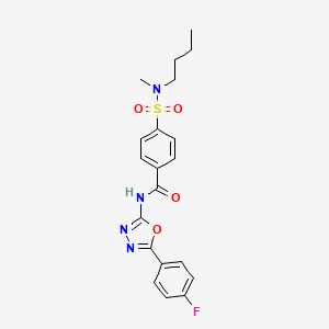 molecular formula C20H21FN4O4S B2793769 4-[butyl(methyl)sulfamoyl]-N-[5-(4-fluorophenyl)-1,3,4-oxadiazol-2-yl]benzamide CAS No. 533869-44-2