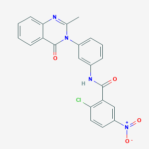 molecular formula C22H15ClN4O4 B2793779 2-chloro-N-(3-(2-methyl-4-oxoquinazolin-3(4H)-yl)phenyl)-5-nitrobenzamide CAS No. 898428-77-8