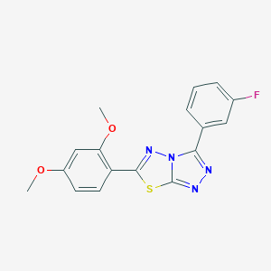 molecular formula C17H13FN4O2S B279378 6-(2,4-Dimethoxyphenyl)-3-(3-fluorophenyl)[1,2,4]triazolo[3,4-b][1,3,4]thiadiazole 