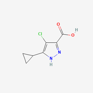 molecular formula C7H7ClN2O2 B2793780 4-chloro-3-cyclopropyl-1H-pyrazole-5-carboxylic acid CAS No. 1867157-17-2