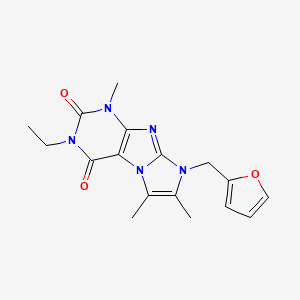 molecular formula C17H19N5O3 B2793784 2-Ethyl-6-(furan-2-ylmethyl)-4,7,8-trimethylpurino[7,8-a]imidazole-1,3-dione CAS No. 887460-95-9