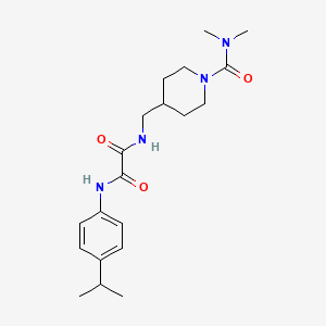 molecular formula C20H30N4O3 B2793785 N1-((1-(dimethylcarbamoyl)piperidin-4-yl)methyl)-N2-(4-isopropylphenyl)oxalamide CAS No. 2034358-54-6