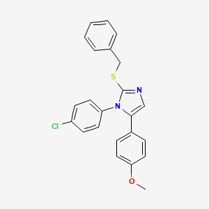 molecular formula C23H19ClN2OS B2793813 2-(benzylthio)-1-(4-chlorophenyl)-5-(4-methoxyphenyl)-1H-imidazole CAS No. 1226442-75-6