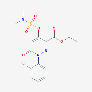 molecular formula C15H16ClN3O6S B2793815 Ethyl 1-(2-chlorophenyl)-4-(dimethylsulfamoyloxy)-6-oxopyridazine-3-carboxylate CAS No. 900008-10-8