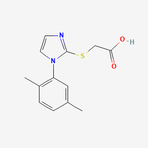 molecular formula C13H14N2O2S B2793828 2-{[1-(2,5-dimethylphenyl)-1H-imidazol-2-yl]sulfanyl}acetic acid CAS No. 851398-80-6