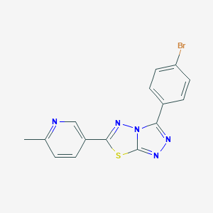 molecular formula C15H10BrN5S B279383 3-(4-Bromophenyl)-6-(6-methyl-3-pyridinyl)[1,2,4]triazolo[3,4-b][1,3,4]thiadiazole 