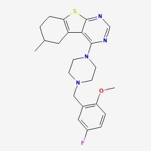 B2793836 4-[4-(5-Fluoro-2-methoxybenzyl)piperazin-1-yl]-6-methyl-5,6,7,8-tetrahydro[1]benzothieno[2,3-d]pyrimidine CAS No. 433306-17-3