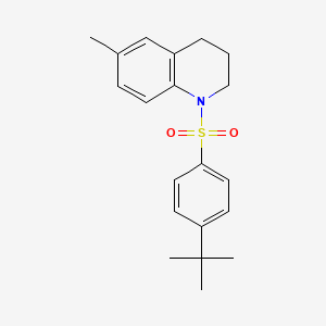 molecular formula C20H25NO2S B2793845 1-((4-(Tert-butyl)phenyl)sulfonyl)-6-methyl-1,2,3,4-tetrahydroquinoline CAS No. 562079-21-4