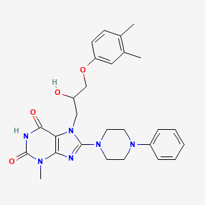 B2793848 7-(3-(3,4-dimethylphenoxy)-2-hydroxypropyl)-3-methyl-8-(4-phenylpiperazin-1-yl)-1H-purine-2,6(3H,7H)-dione CAS No. 899724-76-6
