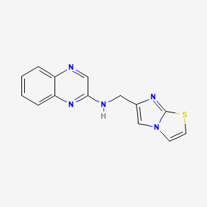 molecular formula C14H11N5S B2793849 N-({咪唑并[2,1-b][1,3]噻唑-6-基}甲基)喹喑-2-胺 CAS No. 1375224-03-5