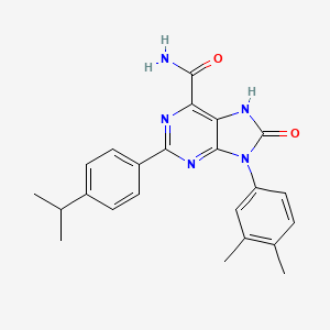 molecular formula C23H23N5O2 B2793861 9-(3,4-dimethylphenyl)-2-(4-isopropylphenyl)-8-oxo-8,9-dihydro-7H-purine-6-carboxamide CAS No. 898422-37-2