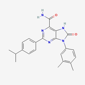 9-(3,4-dimethylphenyl)-8-oxo-2-[4-(propan-2-yl)phenyl]-8,9-dihydro-7H-purine-6-carboxamide