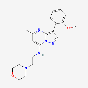 molecular formula C20H25N5O2 B2793876 3-(2-methoxyphenyl)-5-methyl-N-(2-morpholin-4-ylethyl)pyrazolo[1,5-a]pyrimidin-7-amine CAS No. 902336-45-2