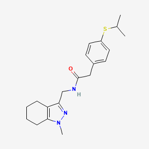 molecular formula C20H27N3OS B2793879 2-(4-(isopropylthio)phenyl)-N-((1-methyl-4,5,6,7-tetrahydro-1H-indazol-3-yl)methyl)acetamide CAS No. 1448044-41-4