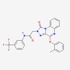 molecular formula C25H18F3N5O3 B2793890 2-[4-(2-methylphenoxy)-1-oxo[1,2,4]triazolo[4,3-a]quinoxalin-2(1H)-yl]-N-[3-(trifluoromethyl)phenyl]acetamide CAS No. 1185047-22-6