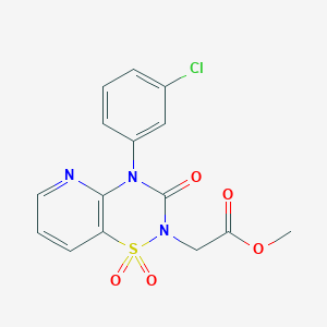 methyl 2-(4-(3-chlorophenyl)-1,1-dioxido-3-oxo-3,4-dihydro-2H-pyrido[2,3-e][1,2,4]thiadiazin-2-yl)acetate