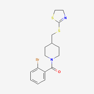 (2-Bromophenyl)(4-(((4,5-dihydrothiazol-2-yl)thio)methyl)piperidin-1-yl)methanone