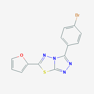 molecular formula C13H7BrN4OS B279390 3-(4-Bromophenyl)-6-(2-furyl)[1,2,4]triazolo[3,4-b][1,3,4]thiadiazole 