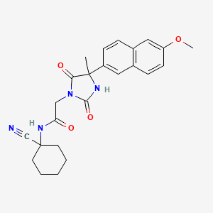 molecular formula C24H26N4O4 B2793901 N-(1-cyanocyclohexyl)-2-[4-(6-methoxynaphthalen-2-yl)-4-methyl-2,5-dioxoimidazolidin-1-yl]acetamide CAS No. 1052577-68-0