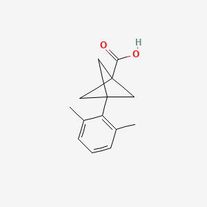 molecular formula C14H16O2 B2793903 3-(2,6-Dimethylphenyl)bicyclo[1.1.1]pentane-1-carboxylic acid CAS No. 2287297-76-9
