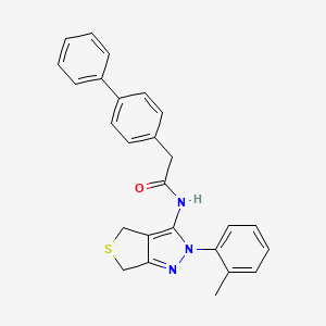 2-([1,1'-biphenyl]-4-yl)-N-(2-(o-tolyl)-4,6-dihydro-2H-thieno[3,4-c]pyrazol-3-yl)acetamide