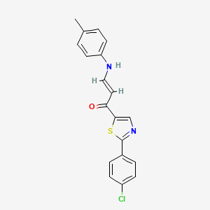 (E)-1-[2-(4-chlorophenyl)-1,3-thiazol-5-yl]-3-(4-methylanilino)prop-2-en-1-one