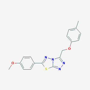 molecular formula C18H16N4O2S B279391 6-(4-Methoxyphenyl)-3-[(4-methylphenoxy)methyl][1,2,4]triazolo[3,4-b][1,3,4]thiadiazole 