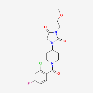 1-(1-(2-Chloro-4-fluorobenzoyl)piperidin-4-yl)-3-(2-methoxyethyl)imidazolidine-2,4-dione