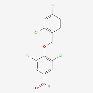 molecular formula C14H8Cl4O2 B2793918 3,5-Dichloro-4-[(2,4-dichlorobenzyl)oxy]benzaldehyde CAS No. 426217-72-3