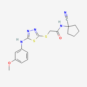 N-(1-cyanocyclopentyl)-2-[[5-(3-methoxyanilino)-1,3,4-thiadiazol-2-yl]sulfanyl]acetamide