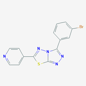 molecular formula C14H8BrN5S B279393 3-(3-Bromophenyl)-6-(4-pyridinyl)[1,2,4]triazolo[3,4-b][1,3,4]thiadiazole 