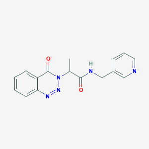 molecular formula C16H15N5O2 B2793943 2-(4-氧代-1,2,3-苯并三唑-3(4H)-基)-N-(吡啶-3-基甲基)丙酰胺 CAS No. 1235269-85-8