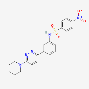 molecular formula C21H21N5O4S B2793945 4-nitro-N-(3-(6-(piperidin-1-yl)pyridazin-3-yl)phenyl)benzenesulfonamide CAS No. 898442-02-9