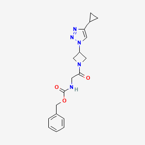 molecular formula C18H21N5O3 B2793946 benzyl (2-(3-(4-cyclopropyl-1H-1,2,3-triazol-1-yl)azetidin-1-yl)-2-oxoethyl)carbamate CAS No. 2097902-22-0
