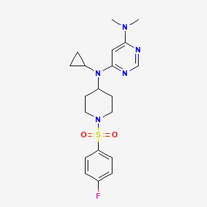 4-N-Cyclopropyl-4-N-[1-(4-fluorophenyl)sulfonylpiperidin-4-yl]-6-N,6-N-dimethylpyrimidine-4,6-diamine
