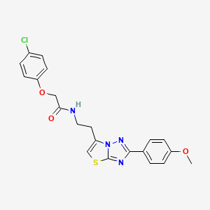 molecular formula C21H19ClN4O3S B2793952 2-(4-chlorophenoxy)-N-(2-(2-(4-methoxyphenyl)thiazolo[3,2-b][1,2,4]triazol-6-yl)ethyl)acetamide CAS No. 894029-20-0